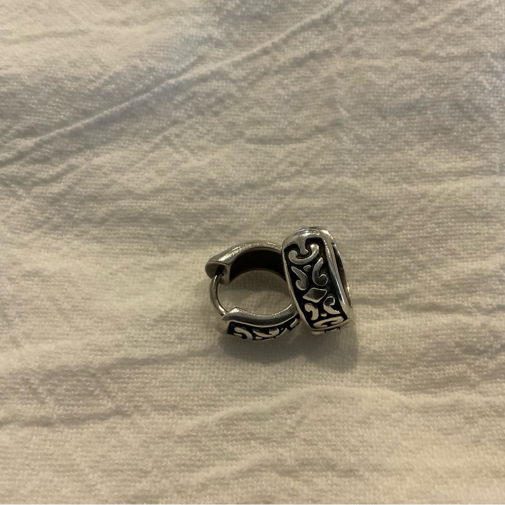 Silpada Silver Patterned Filigree Hoop Earring